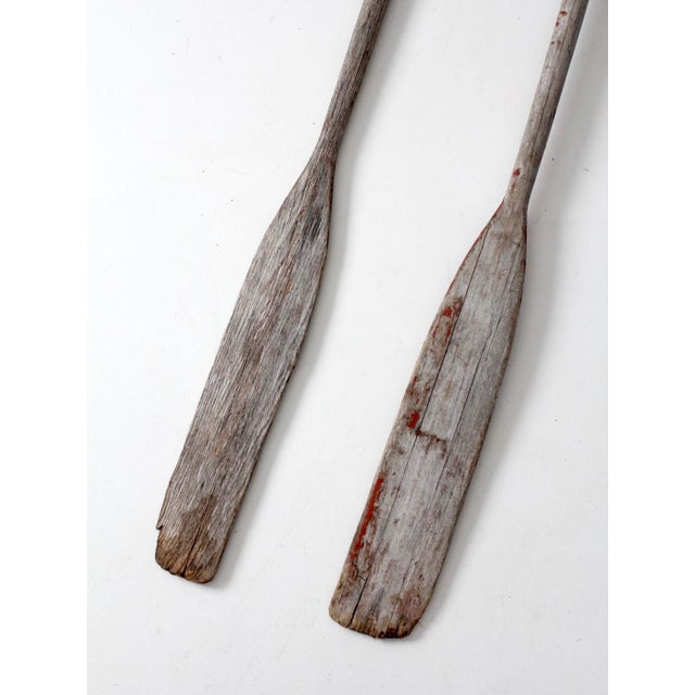 Mid 20th Century Vintage Wooden Boat Oars Pair For Sale - Image 5 of 13