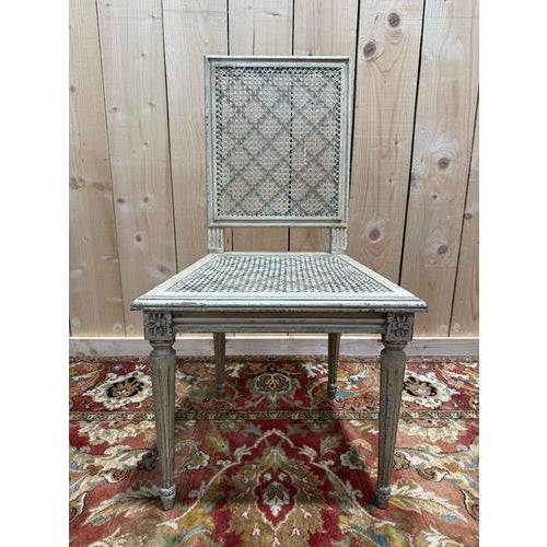 Louis XVI Style Painted Cane Chairs, Set of 6 For Sale - Image 5 of 10