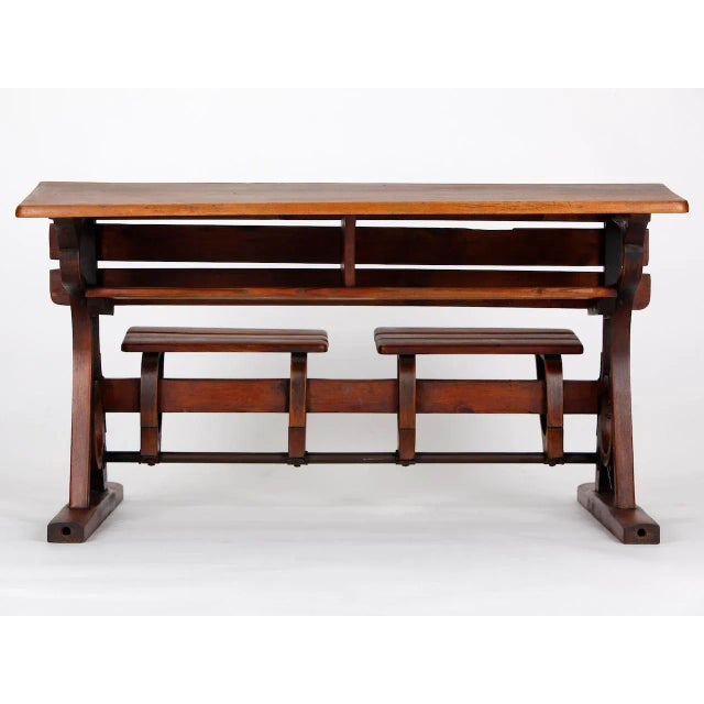 Brown Set of Czech Vintage School Desks from D. G. Fischel & Söhne, Set of 2 For Sale - Image 8 of 13