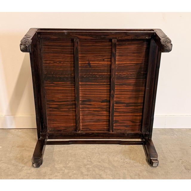 Antique Japanese Rosewood Zataku Low Table With Carved Legs, Meiji/Taisho Era For Sale - Image 14 of 16