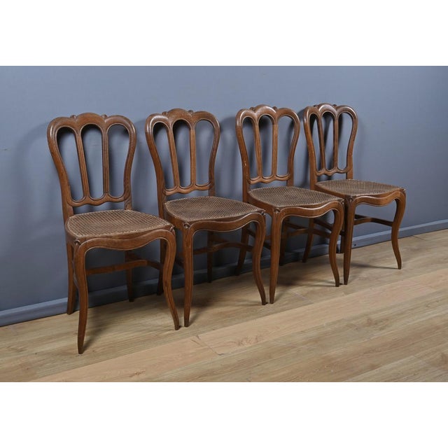 Louis XV Oak Chairs, 1800s, Set of 4 For Sale - Image 3 of 17
