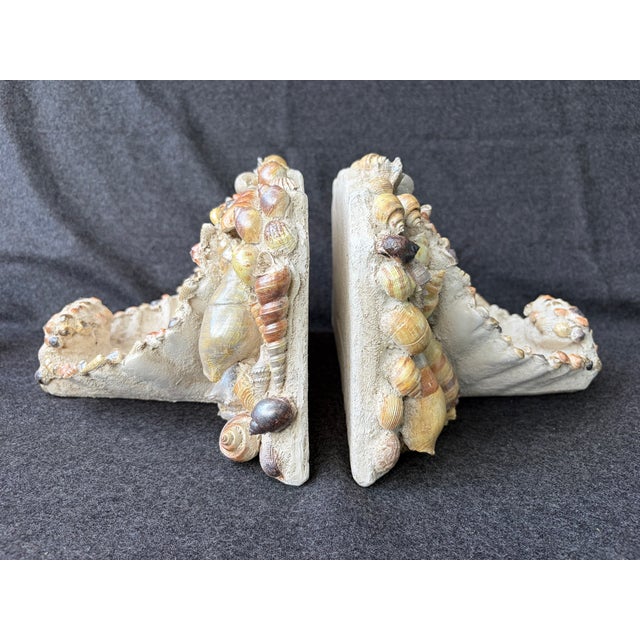 Vintage Coastal Seashell Encrusted Wall Bracket a Pair For Sale In New York - Image 6 of 17