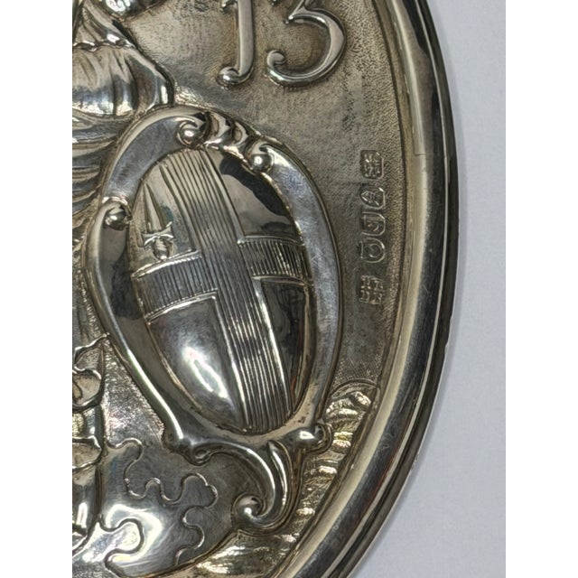 George III London Assurance Britannia Plaque – Hallmarked Sterling Silver, Hennell Family, London, Circa 1801 For Sale - Image 11 of 18