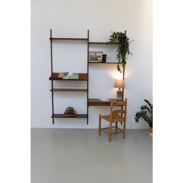 Wood Danish Rosewood 2-Bay Wall Unit with Desk in by Kai Kristiansen for FM Feldballes Møbelfabrik, 1960s For Sale - Image 7 of 18