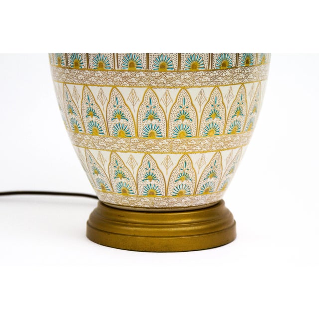 1980s Modern Japanese Signed Hand Painted Porcelain Lamp For Sale - Image 4 of 7