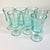 This late Mid-Century set of 7 water/wine Goblets are from the Indiana Glass Company in a beautiful Tiffany Blue glass....