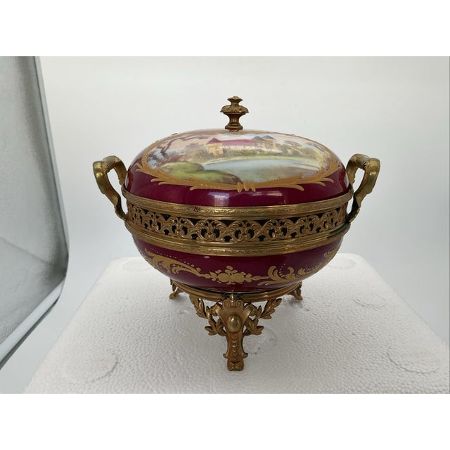 Exceptional 19th-Century French Sèvres Porcelain & Gilt Bronze Ormolu Covered Compote A magnificent example of 19th-...