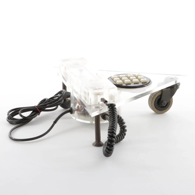 Black Acrylic Glass Telephone For Sale - Image 8 of 9