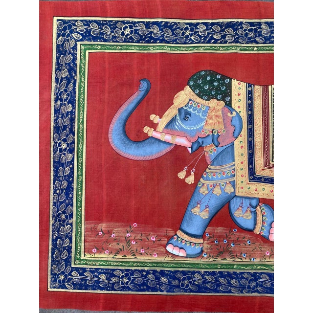 Indian Vintage Elephant Painting For Sale - Image 6 of 8
