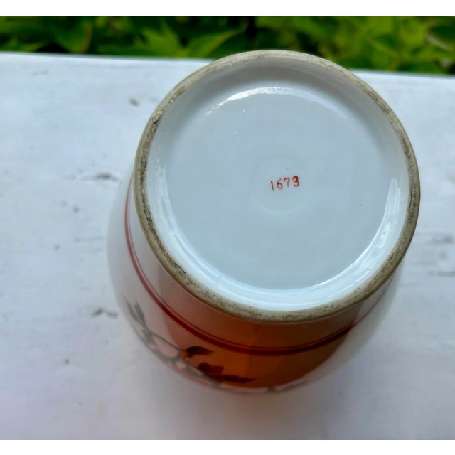 Vintage Andrea by Sadek Orange and White Porcelain Lidded Jar / Urn For Sale - Image 10 of 11