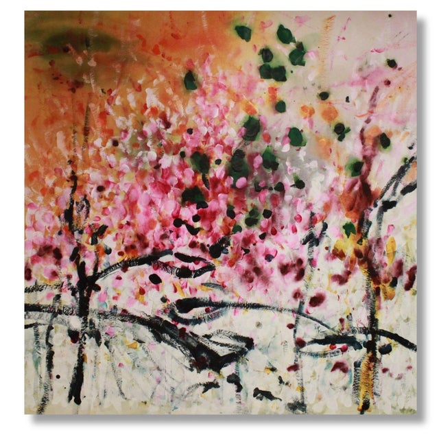 Paint "Green Butterflies" Original Contemporary Abstract Painting by Mel Rea For Sale - Image 7 of 7