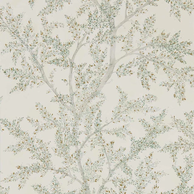 Sanderson Farthing Wood Wallpaper in Sage Grey - a Sample For Sale