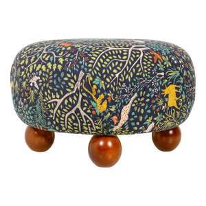 Beautiful Modern Round Ottoman in the Style of Josef Frank, Stool