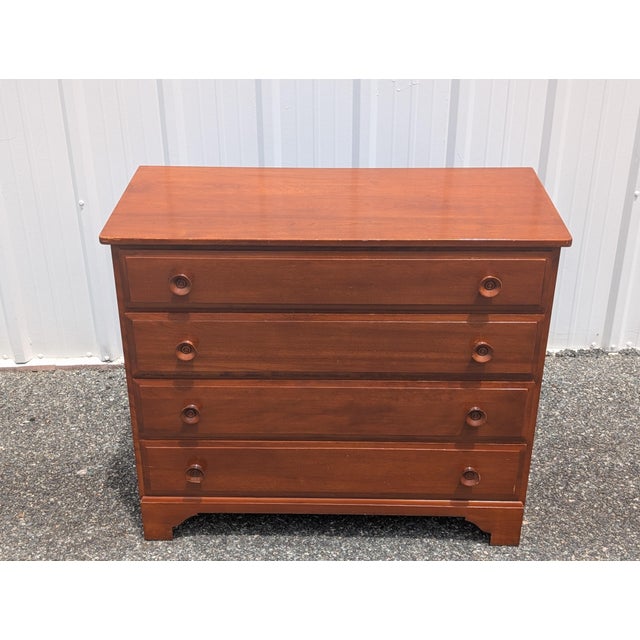 Mid 20th Century Vintage Whitney Solid Cherry 4-Drawer Farmhouse Style Chest For Sale - Image 5 of 13