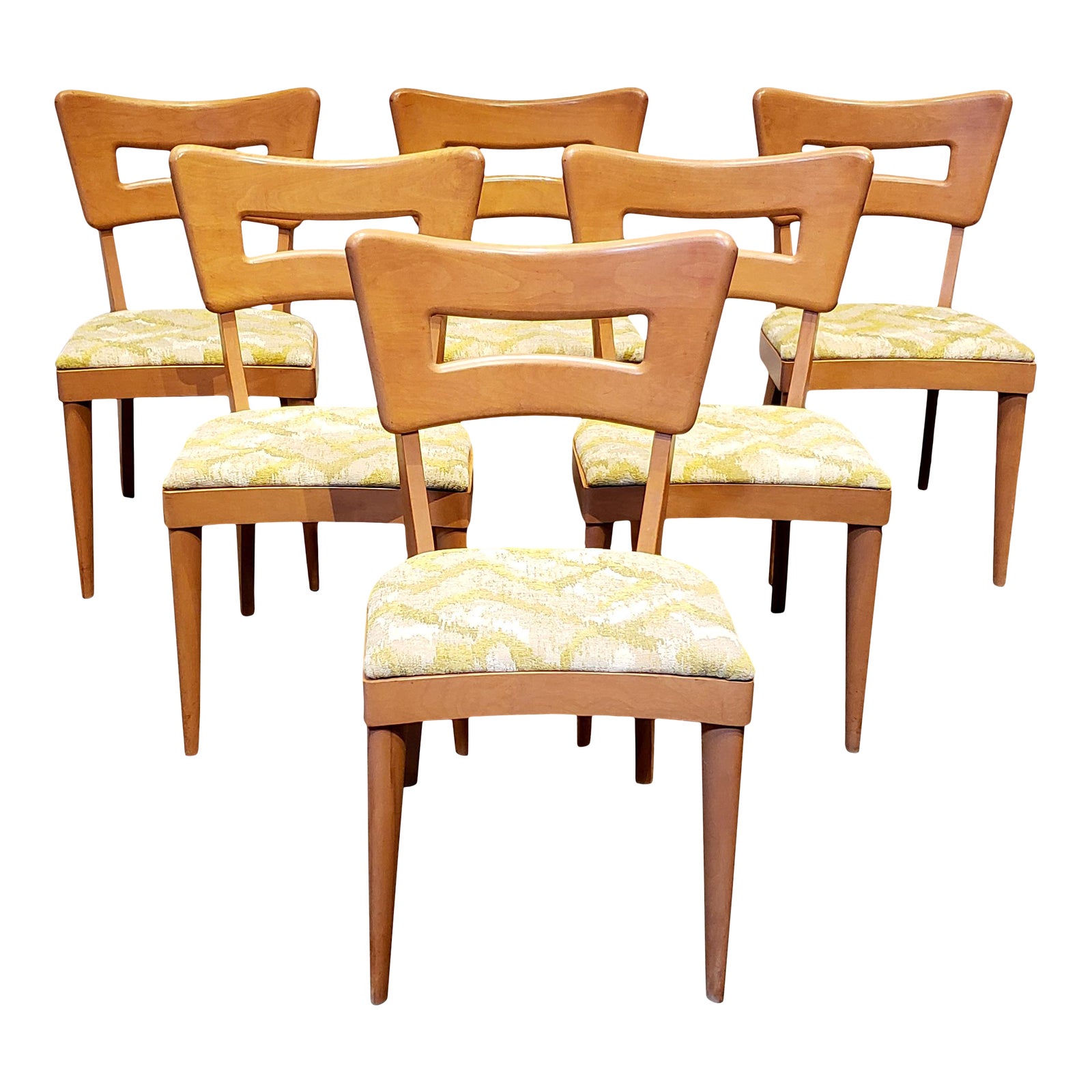 Mid Century Modern Heywood Wakefield "Dog Bone" Dining Chairs Set of 6