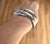 Vintage Mod Style Wide Sterling Silver Cuff Bracelet For Sale - Image 4 of 17