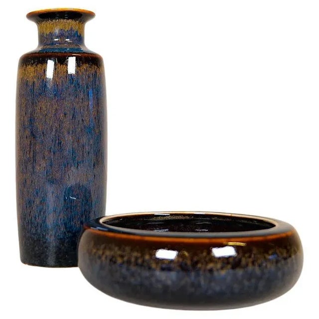 Mid-Century Bowl and Vase by Carl-Harry Stålhane for Rörstrand, Sweden, 1950s, Set of 2 For Sale - Image 14 of 14