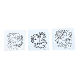 1980’s Three Original Abstract Drawings by Wayne Cunningham - Set of Three