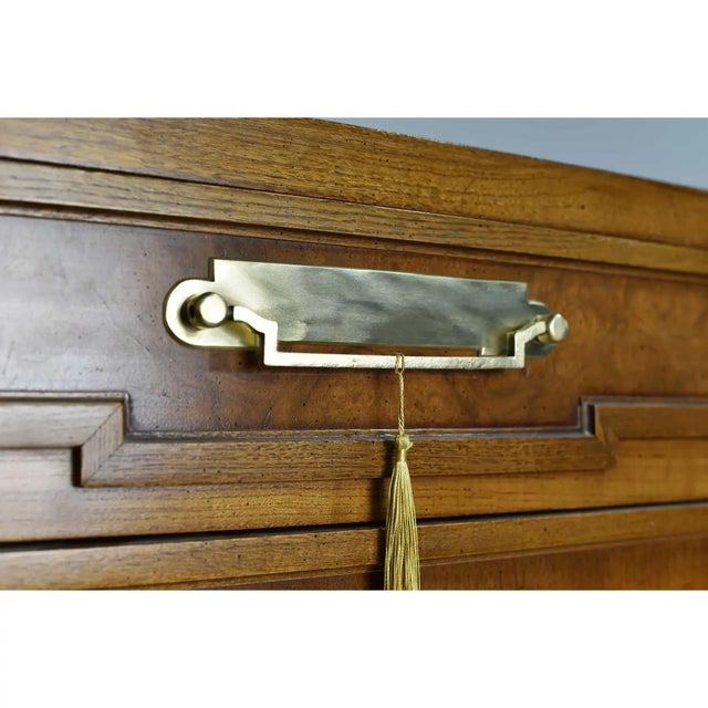 Mid-Century Campaign Style Credenza by Fancher Furniture — 9 Drawers For Sale - Image 11 of 12