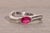 Ocho Avenida: Waved Natural Ruby and Natural Diamond Ring in White Gold For Sale - Image 9 of 11