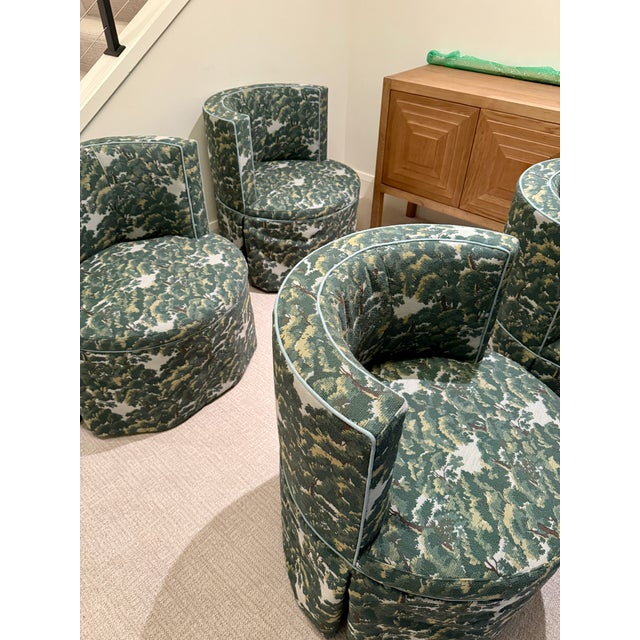 Nick Mele Society Social Queen Barrel Back Lounge Chairs - Small For Sale - Image 4 of 8