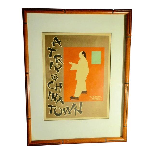 Framed Poster of " a Trip to Chinatown" Circa 1890s' For Sale