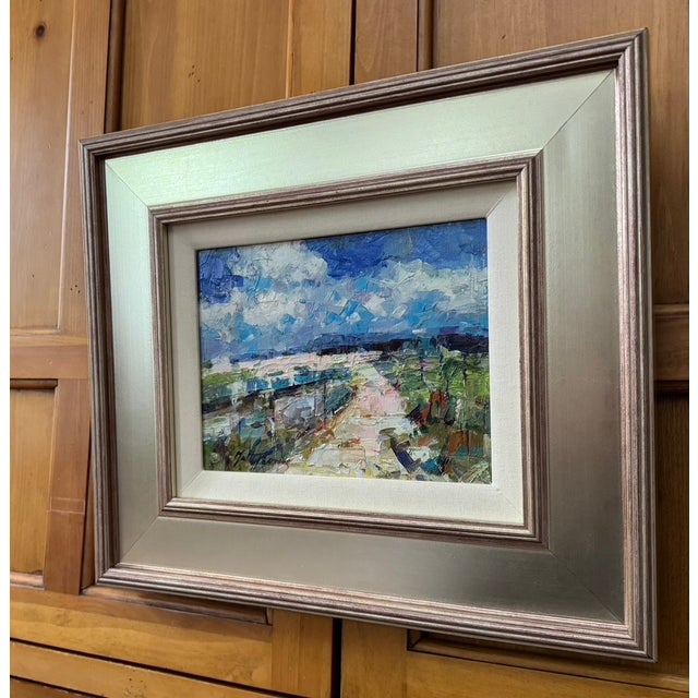 Post Impressionist Boardwalk to the Beach by Matt Thomas, Oil Painting on Canvas For Sale - Image 3 of 6