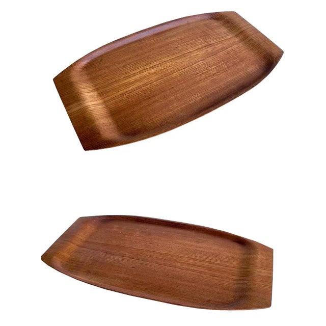 1960s Mid 20th Century Swedish Åry Nybro Fanérprodukter Bentwood Teak Tray For Sale - Image 5 of 13