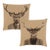 Pair of City Stag & Country Stag Tapestry Cushions With Feather Filler - 46x46cm For Sale