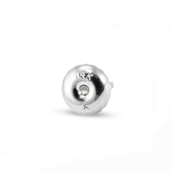 Metal Unisex 14k White Gold 0.44ctw Round Diamond Screw Back Petite Stud Earrings, A Pair For Sale - Image 7 of 8