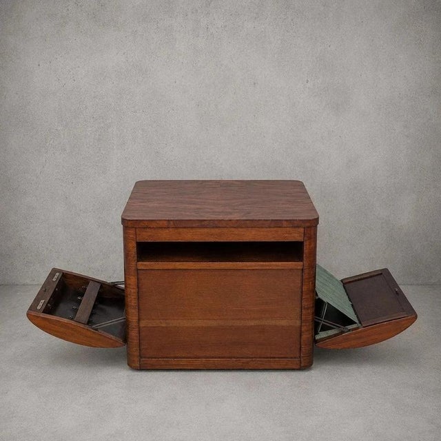 Art Deco Vintage Walnut Drinks Cabinet Metamorphic Trolley by Incorporall CC41. An authentic vintage or antique piece...