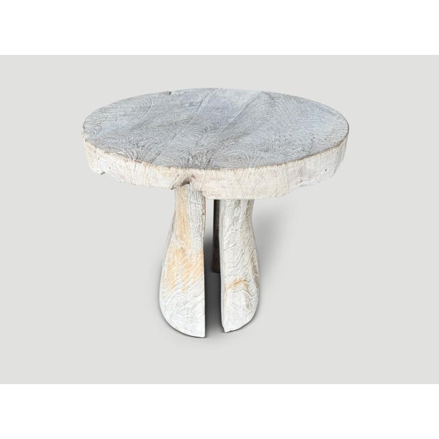 Contemporary Andrianna Shamaris St. Barts Teak Wood Side Table For Sale - Image 3 of 6