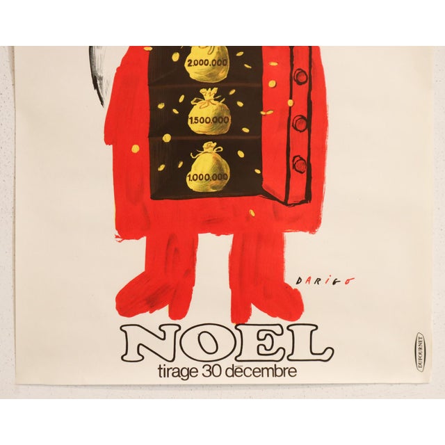 French 1970 French Loterie Nationale Poster, Christmas/Noël, Darigo For Sale - Image 3 of 4