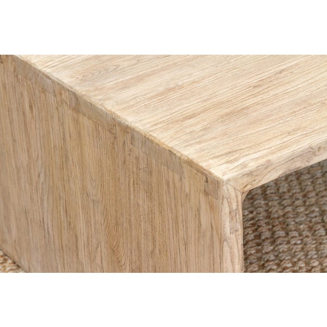 Japandi Waterfall Reclaimed Elm Coffee Table For Sale - Image 4 of 10