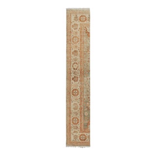 Rug & Kilim’s Sultanabad Style Runner in Blue With Orange Floral Pattern For Sale