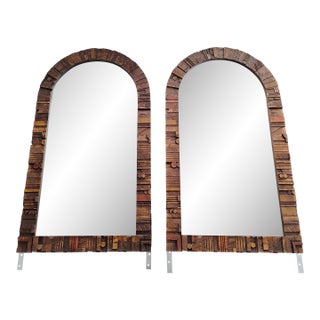 MCM Lane Furniture Pueblo Collection "Brutalist" Mirror Set For Sale
