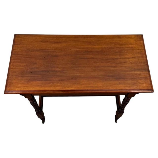 Early 20th Century Antique English Edwardian Walnut Side Table, 1890s For Sale - Image 3 of 10