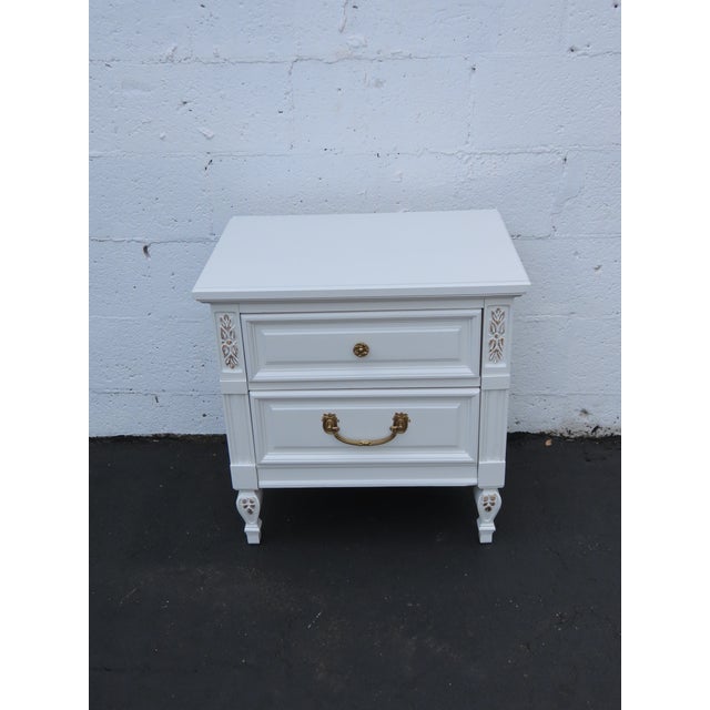 French Shabby Chic Painted Nightstand Side End Table 6571 For Sale - Image 9 of 11