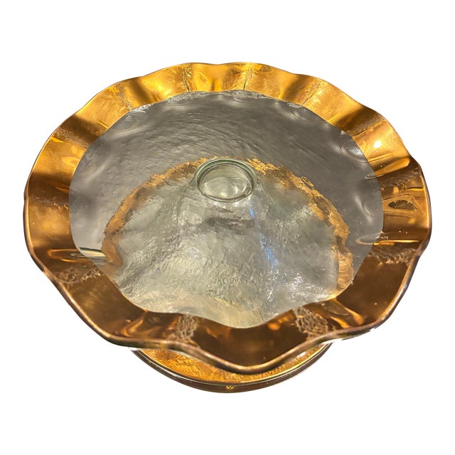 Annie Glass Ruffle Pedestal Cake Stand For Sale