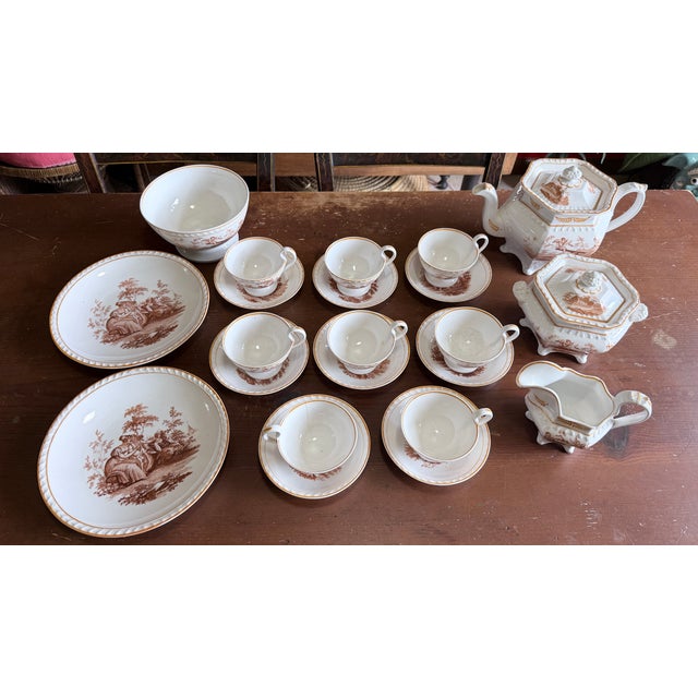 Rare Antique English Bone China Bat Printed Tea Service, by Ridgway, Pattern 1684/2, Circa 1830s - 22 pcs For Sale - Image 18 of 18