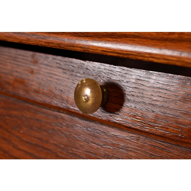 Brown Antique Mission Oak Arts & Crafts Standing Map Case, Circa 1900 For Sale - Image 8 of 14