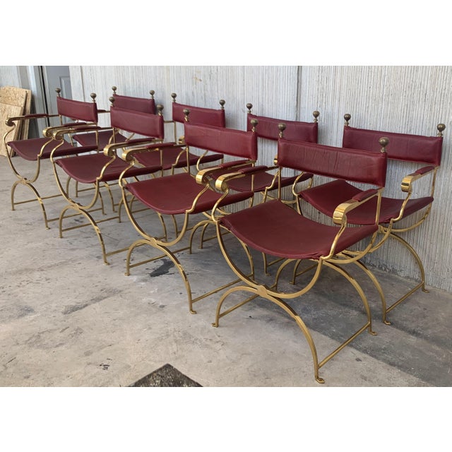1960s Italian Hollywood Regency Chrome and Leather Savonarola Director's Chairs For Sale - Image 10 of 13