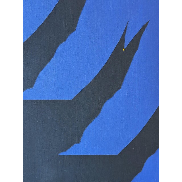 2010s Emmanuel Araujo "Circulet 3" Contemporary Blue & Black Geometric Hard-Edge Abstract Painting, 2014 For Sale - Image 5 of 9