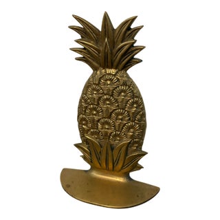 Vintage Brass Pineapple Bookend For Sale