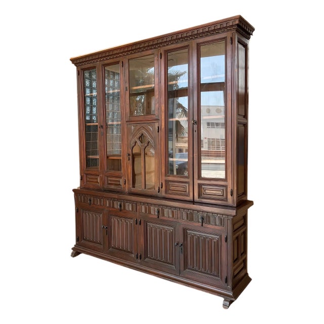 19th Century French Large Empire Period Bookcase or Church Cupboard For Sale