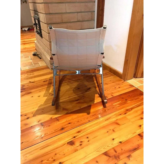 Metal Mid-Century Japanese Rocking Chair by Takeshi Nii For Sale - Image 7 of 10