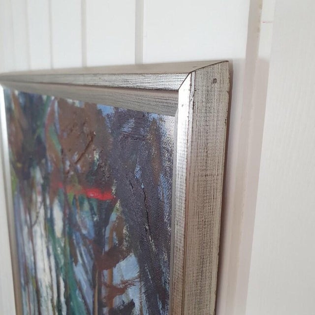 1967 Mid Century Swedish Expressionst Oil Painting Signed u.o For Sale - Image 10 of 18