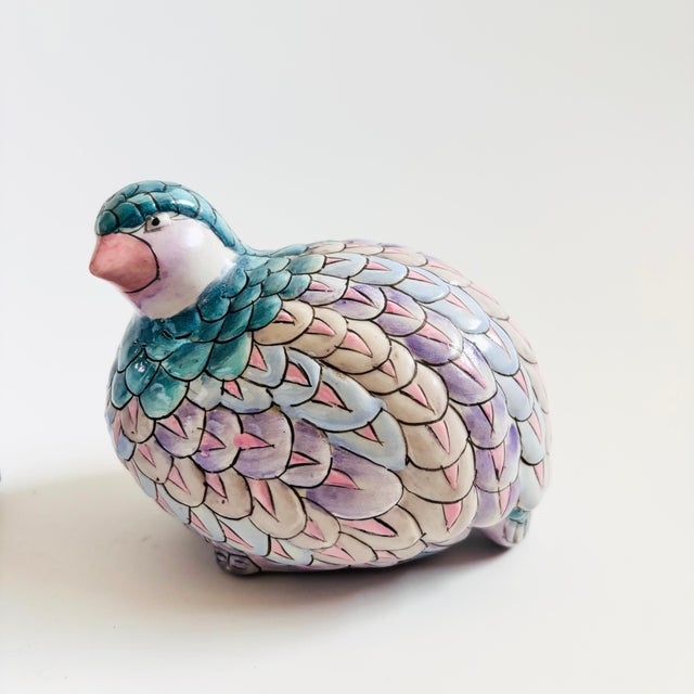 Colorful Ceramic Quails by Toyo - Set of 2 For Sale In San Francisco - Image 6 of 11