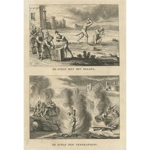 Religious Punishments with the Sword and Fire, 1731, Paper For Sale