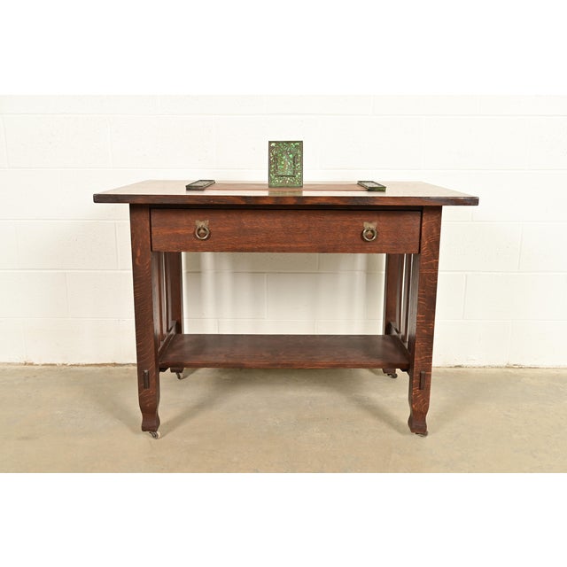 Apollo Studios New York Arts & Crafts Grapevine Pattern Bronze and Slag Glass Picture Frame For Sale - Image 12 of 13